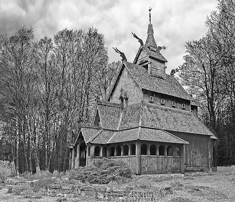 Stave Church in the Woods